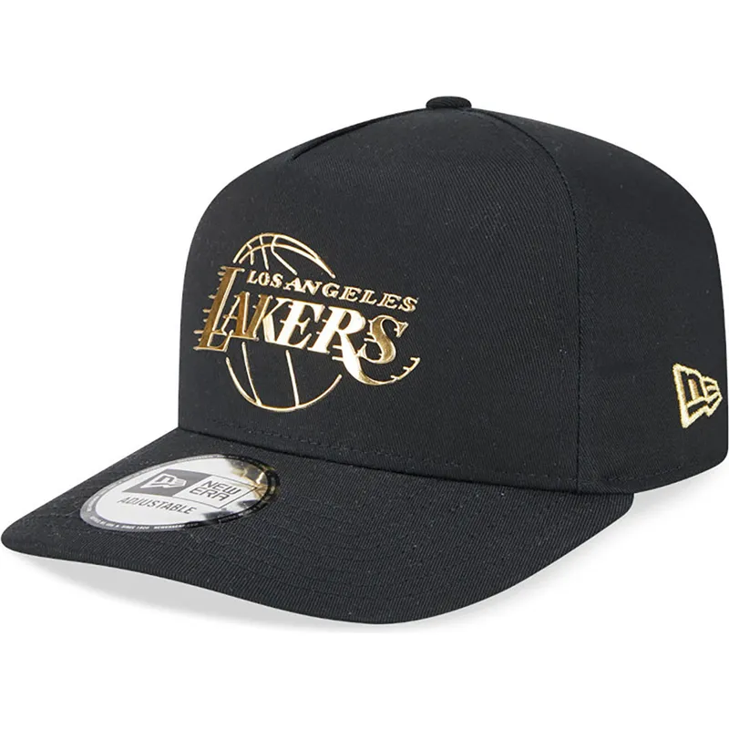 mutzen-gebogen-schwarz-snapback-a-frame-foil-pack-der-los-angeles-lakers-nba-von-new-era