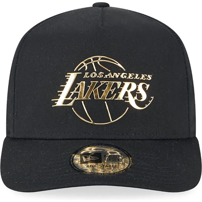 mutzen-gebogen-schwarz-snapback-a-frame-foil-pack-der-los-angeles-lakers-nba-von-new-era