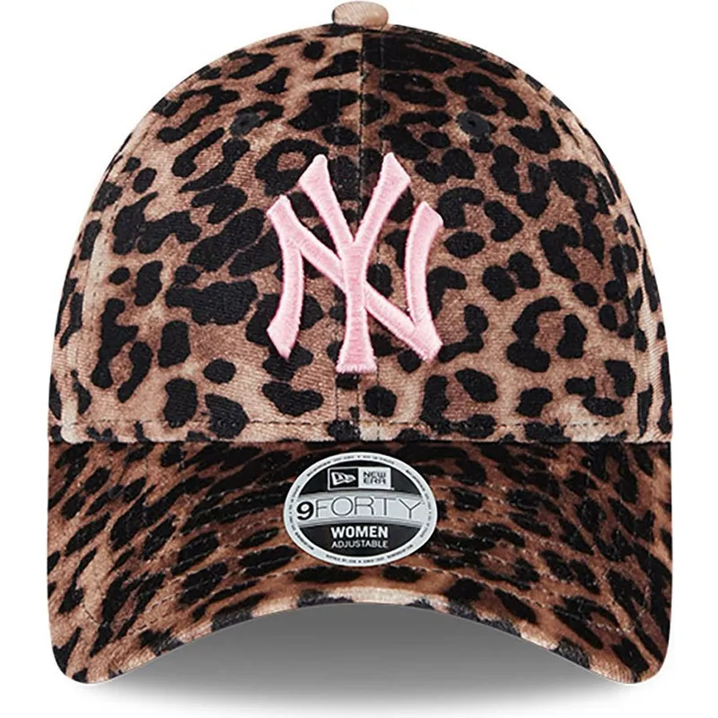 mutzen-gebogen-leopard-verstellbares-band-rosa-9forty-velour-der-new-york-yankees-mlb-von-new-era