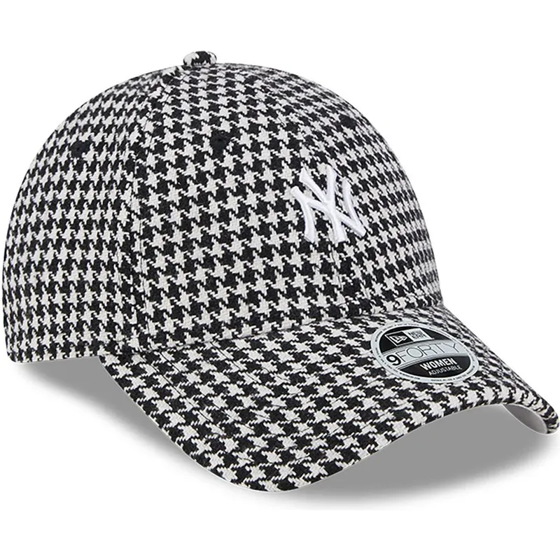 mutzen-gebogen-schwarz-verstellbares-band-9forty-houndstooth-der-new-york-yankees-mlb-von-new-era mutzen-gebogen-schwarz-verstellbares-band-9forty-houndstooth-der-new-york-yankees-mlb-von-new-era