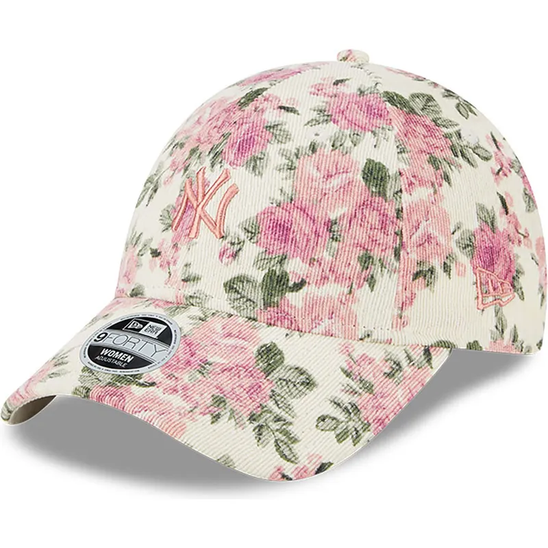 mutzen-gebogen-beige-verstellbares-band-rosa-9forty-floral-cord-der-new-york-yankees-mlb-von-new-era mutzen-gebogen-beige-verstellbares-band-rosa-9forty-floral-cord-der-new-york-yankees-mlb-von-new-era
