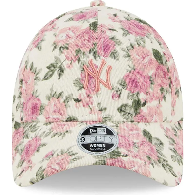 mutzen-gebogen-beige-verstellbares-band-rosa-9forty-floral-cord-der-new-york-yankees-mlb-von-new-era mutzen-gebogen-beige-verstellbares-band-rosa-9forty-floral-cord-der-new-york-yankees-mlb-von-new-era