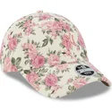 mutzen-gebogen-beige-verstellbares-band-rosa-9forty-floral-cord-der-new-york-yankees-mlb-von-new-era