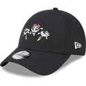 mutzen-gebogen-schwarz-verstellbares-band-fur-kinder-9forty-der-petalo-burbuja-y-cactus-las-supernenas-von-new-era