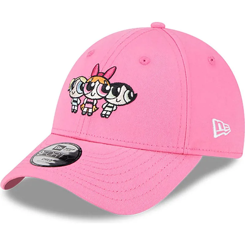 mutzen-gebogen-rosa-verstellbares-band-fur-kinder-9forty-der-petalo-burbuja-y-cactus-las-supernenas-von-new-era