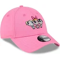 mutzen-gebogen-rosa-verstellbares-band-fur-kinder-9forty-der-petalo-burbuja-y-cactus-las-supernenas-von-new-era