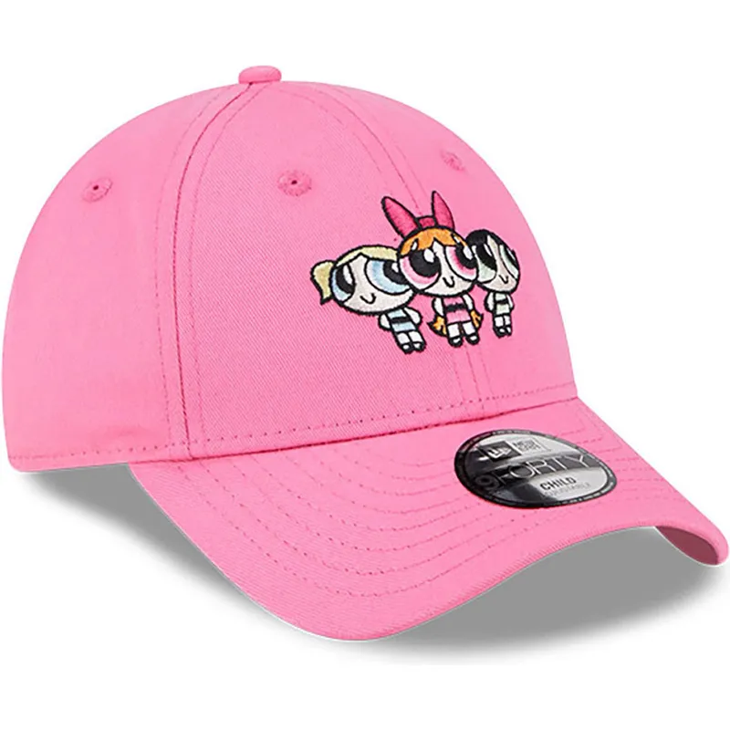 mutzen-gebogen-rosa-verstellbares-band-fur-kinder-9forty-der-petalo-burbuja-y-cactus-las-supernenas-von-new-era