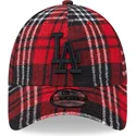 mutzen-gebogen-rot-verstellbares-band-negro-9forty-check-der-los-angeles-dodgers-mlb-von-new-era