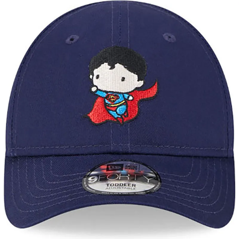 blaue-gebogene-verstellbare-kinderkappe-9forty-von-superman-dc-comics-von-new-era