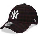 braune-verstellbare-curved-cap-9forty-flannel-der-new-york-yankees-mlb-von-new-era