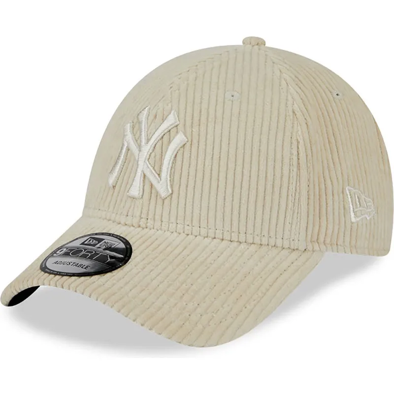 mutzen-gebogen-beige-verstellbares-band-9forty-wide-cord-der-new-york-yankees-mlb-von-new-era