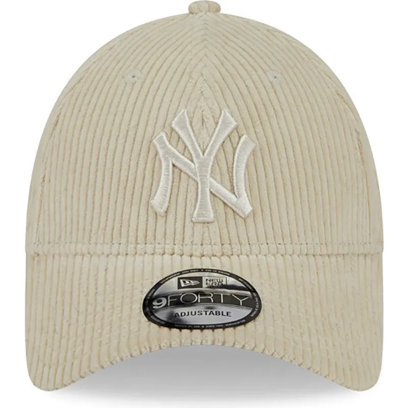 mutzen-gebogen-beige-verstellbares-band-9forty-wide-cord-der-new-york-yankees-mlb-von-new-era