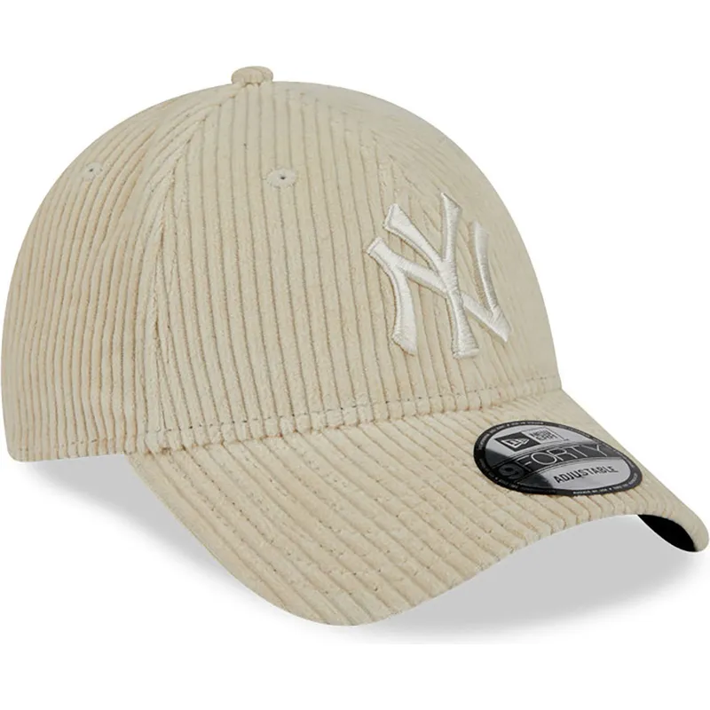 mutzen-gebogen-beige-verstellbares-band-9forty-wide-cord-der-new-york-yankees-mlb-von-new-era