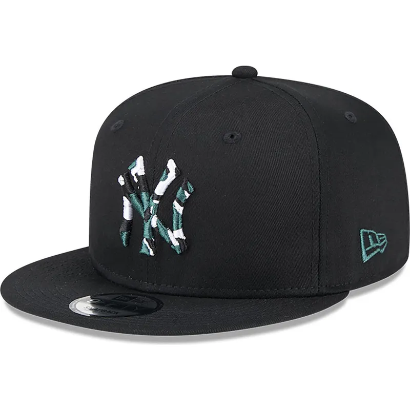 mutzen-flach-schwarz-snapback-9fifty-seasonal-infill-der-new-york-yankees-mlb-von-new-era
