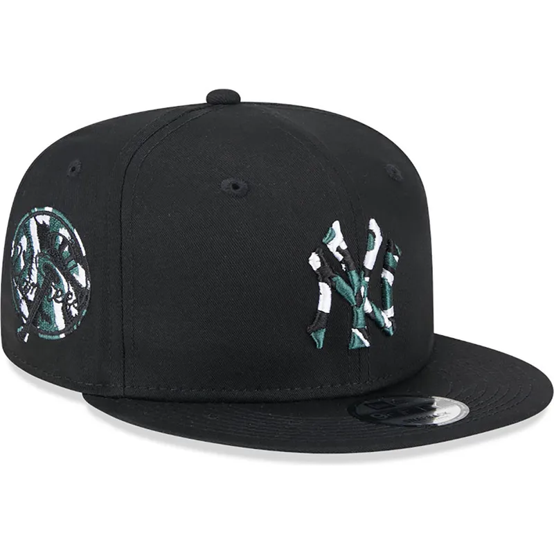 mutzen-flach-schwarz-snapback-9fifty-seasonal-infill-der-new-york-yankees-mlb-von-new-era