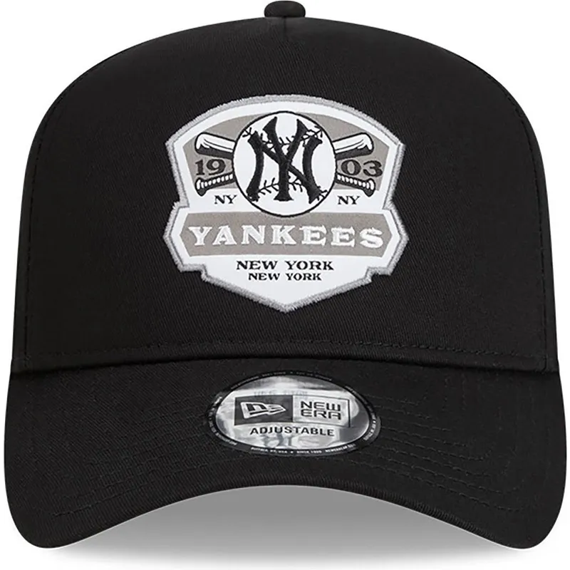 mutzen-gebogen-schwarz-snapback-a-frame-patch-der-new-york-yankees-mlb-von-new-era