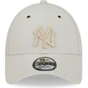 mutzen-gebogen-beige-verstellbares-band-9forty-washed-canvas-der-new-york-yankees-mlb-von-new-era