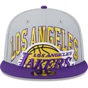 graue-und-violette-flatcap-snapback-9fifty-tip-off-2023-der-los-angeles-lakers-nba-von-new-era