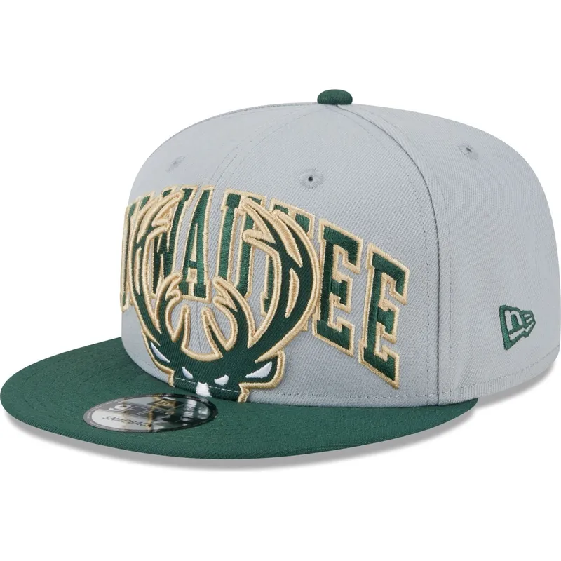 mutzen-flach-grau-snapback-9fifty-tip-off-2023-der-milwaukee-bucks-nba-von-new-era
