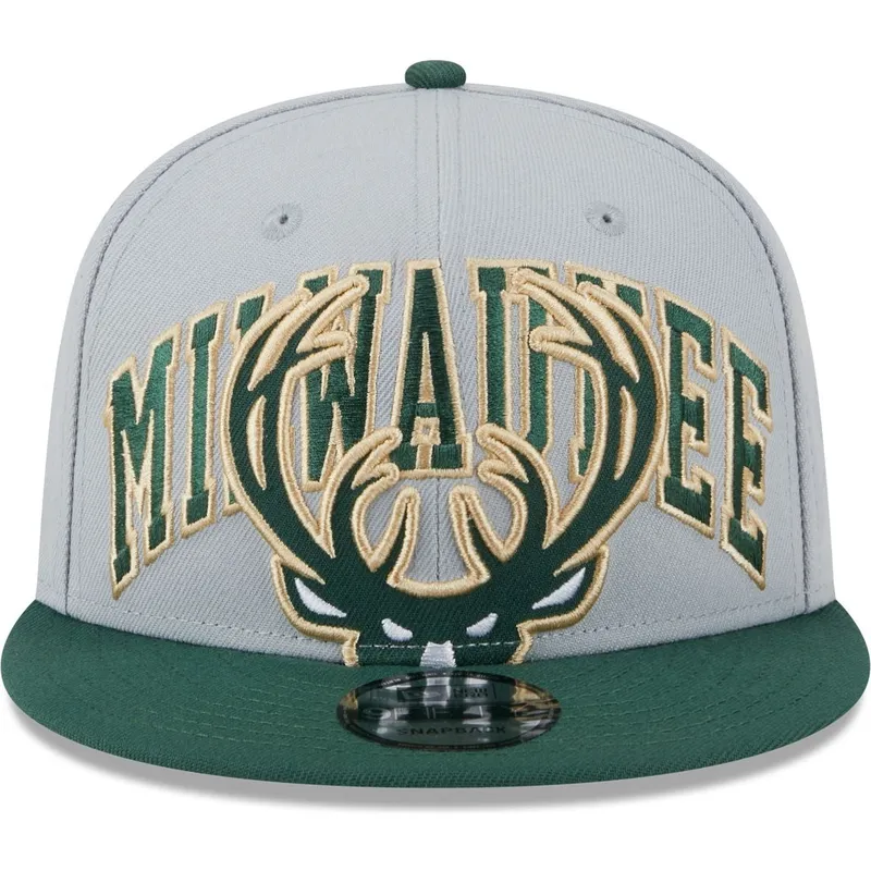 mutzen-flach-grau-snapback-9fifty-tip-off-2023-der-milwaukee-bucks-nba-von-new-era