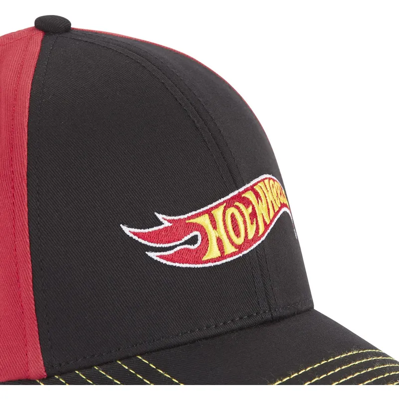 schwarze-und-rote-gebogene-snapback-kappe-htw1-lo2-hot-wheels-von-capslab
