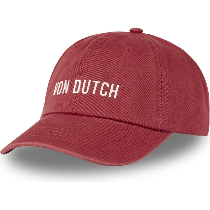 rote-verstellbare-gebogene-kappe-dc-r-von-von-dutch