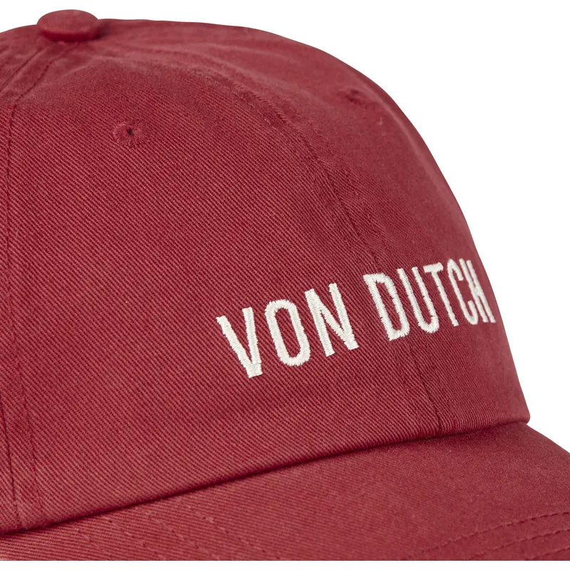 rote-verstellbare-gebogene-kappe-dc-r-von-von-dutch