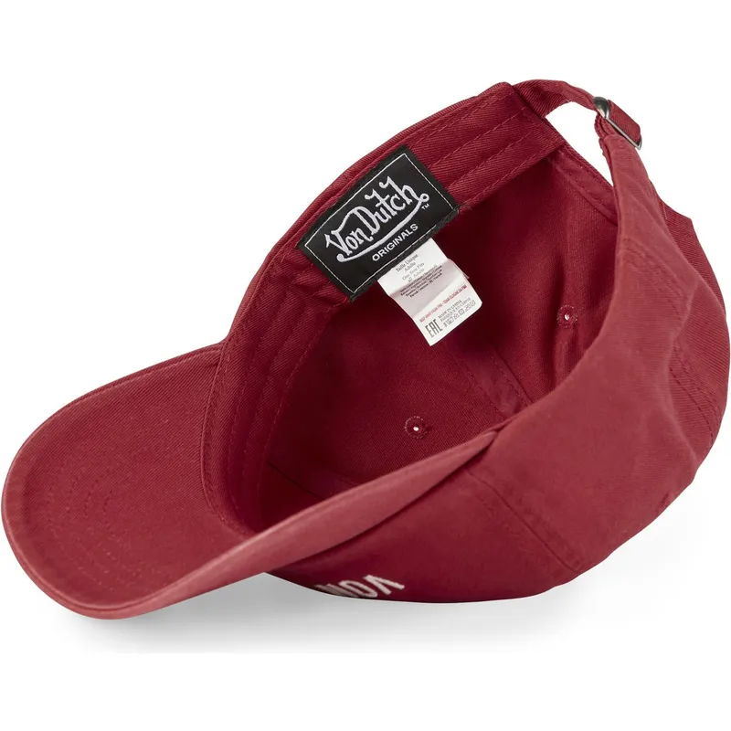 rote-verstellbare-gebogene-kappe-dc-r-von-von-dutch