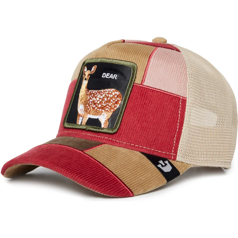 mehrfarbige-trucker-kappe-hirsch-dear-letter-opener-the-farm-patchwork-von-goorin-bros