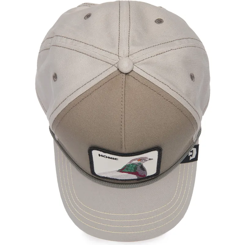 graue-gebogene-snapback-kappe-taube-homie-pigeon-100-the-farm-all-over-canvas-von-goorin-bros