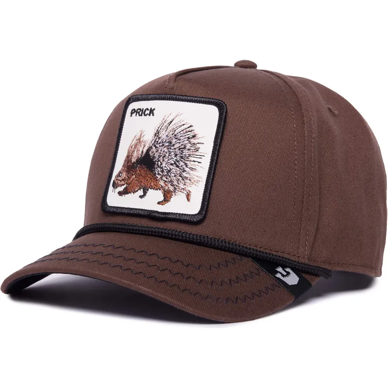 braune-gebogene-snapback-kappe-stachelschwein-prick-porcupine-100-the-farm-all-over-canvas-von-goorin-bros braune-gebogene-snapback-kappe-stachelschwein-prick-porcupine-100-the-farm-all-over-canvas-von-goorin-bros