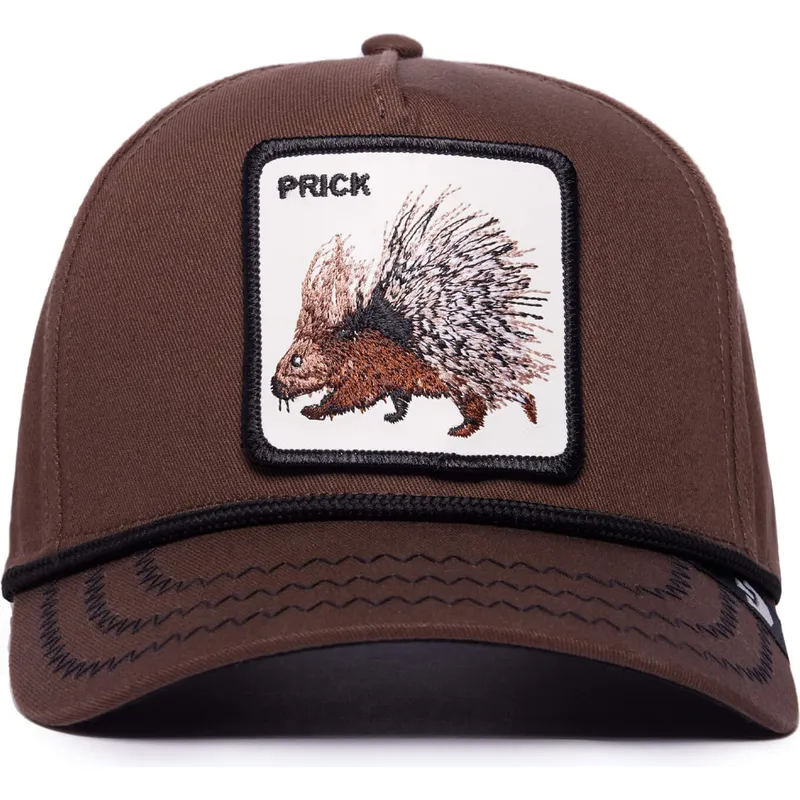 braune-gebogene-snapback-kappe-stachelschwein-prick-porcupine-100-the-farm-all-over-canvas-von-goorin-bros braune-gebogene-snapback-kappe-stachelschwein-prick-porcupine-100-the-farm-all-over-canvas-von-goorin-bros