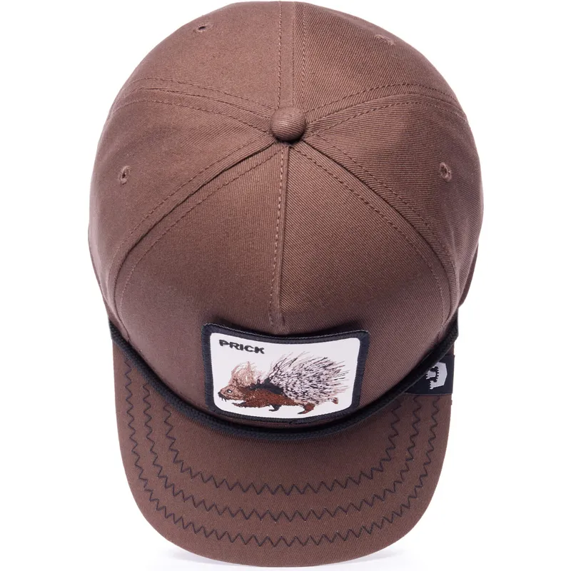 braune-gebogene-snapback-kappe-stachelschwein-prick-porcupine-100-the-farm-all-over-canvas-von-goorin-bros braune-gebogene-snapback-kappe-stachelschwein-prick-porcupine-100-the-farm-all-over-canvas-von-goorin-bros
