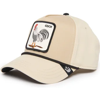 Mützen gebogen beige snapback Cock Rooster 100 The Farm All Over Canvas The Farm Goorin Bros.