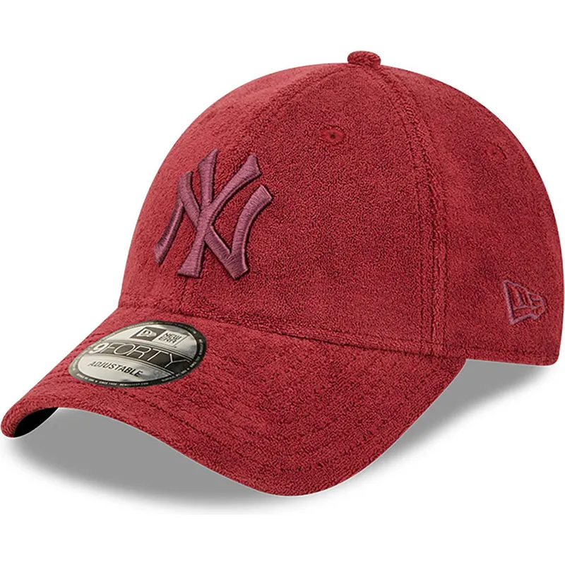 mutzen-gebogen-rot-verstellbares-band-9forty-towelling-der-new-york-yankees-mlb-von-new-era