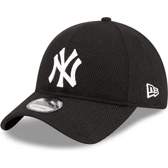 Casquette courbée noire ajustable 9TWENTY Herringbone New York Yankees MLB New Era