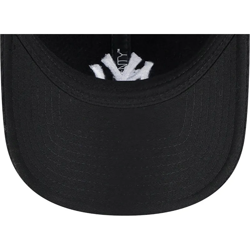 schwarze-verstellbare-gebogene-kappe-9twenty-herringbone-der-new-york-yankees-mlb-von-new-era