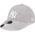 casquette-courbee-grise-ajustable-9twenty-herringbone-new-york-yankees-mlb-new-era