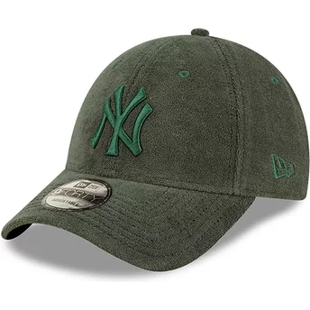 Casquette courbée verte ajustable avec logo vert 9FORTY Towelling New York Yankees MLB New Era