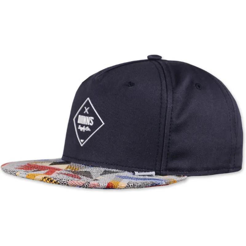 marineblaue-flatcap-snapback-rubber-aztek-von-djinns marineblaue-flatcap-snapback-rubber-aztek-von-djinns