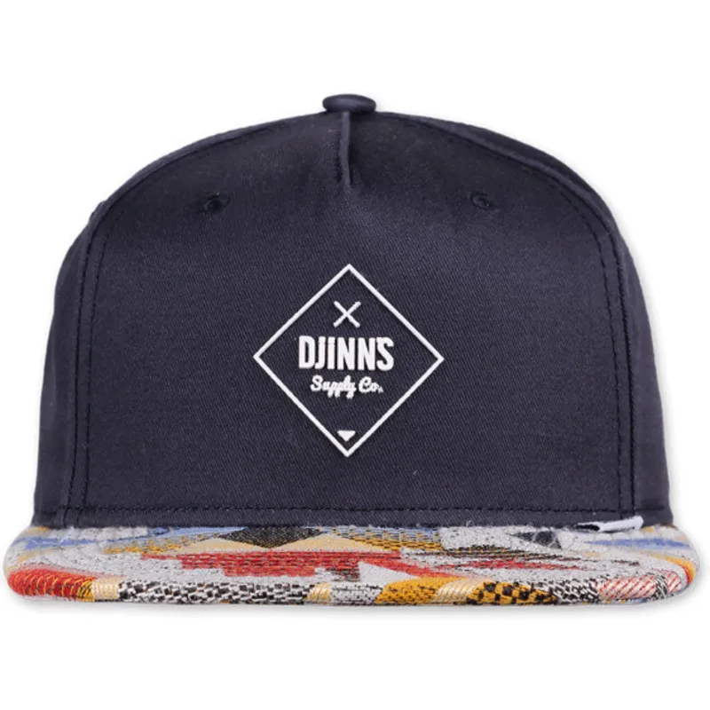 marineblaue-flatcap-snapback-rubber-aztek-von-djinns marineblaue-flatcap-snapback-rubber-aztek-von-djinns