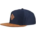 marineblaue-und-braune-flat-cap-snapback-honey-knit-von-djinns