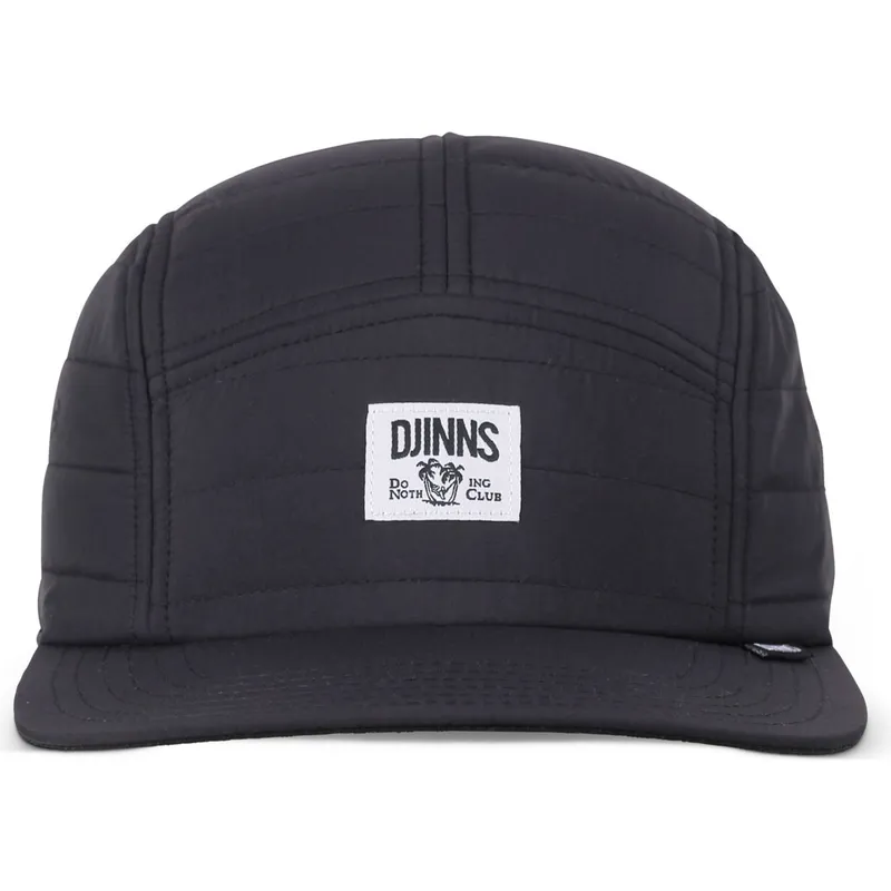 schwarze-verstellbare-flatcap-puffy-nylon-von-djinns