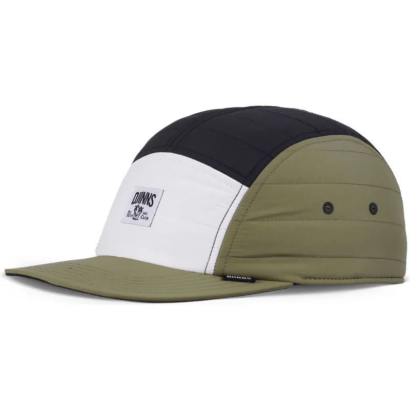 weisse-schwarze-und-grune-verstellbare-flatcap-puffy-nylon-von-djinns weisse-schwarze-und-grune-verstellbare-flatcap-puffy-nylon-von-djinns