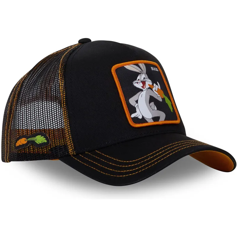 schwarze-trucker-kappe-bugs-bunny-loo7-bu1-looney-tunes-von-capslab