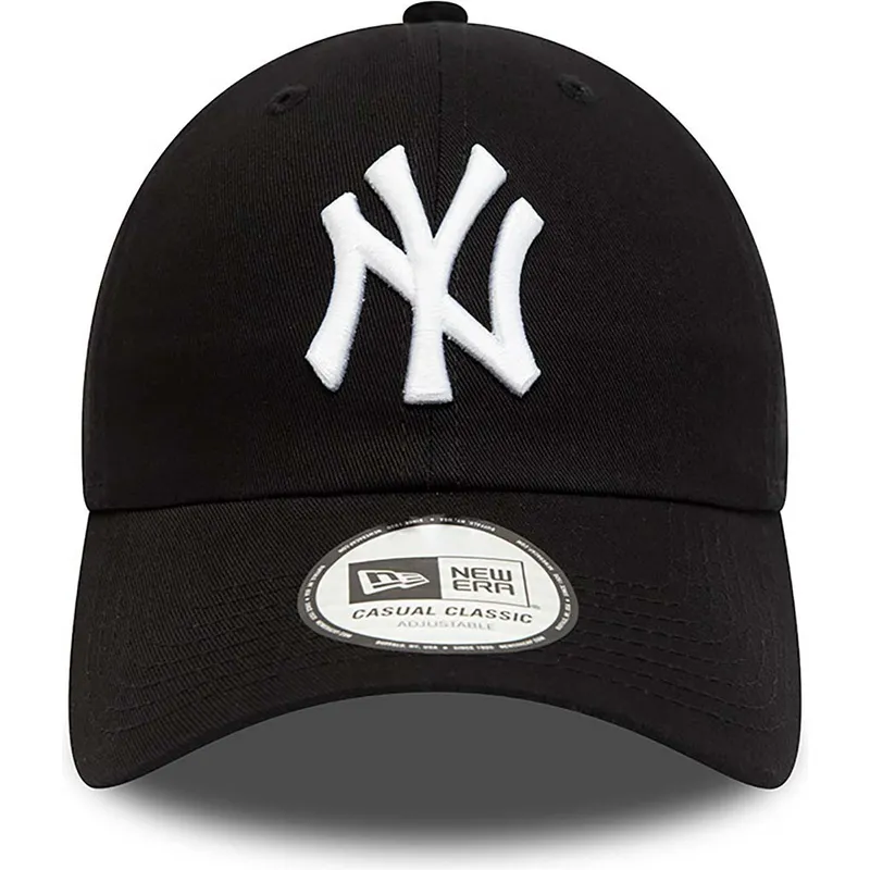 schwarze-verstellbare-curved-cap-9twenty-league-essential-der-new-york-yankees-mlb-von-new-era