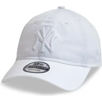 Casquette courbée blanche ajustable avec logo blanc 9TWENTY League Essential New York Yankees MLB New Era