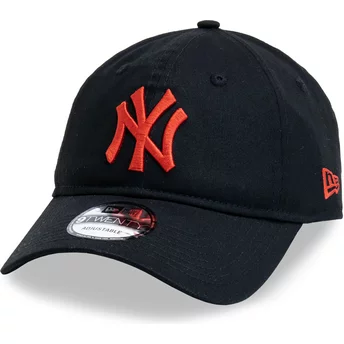 Casquette courbée noire ajustable avec logo rouge 9TWENTY League Essential New York Yankees MLB New Era
