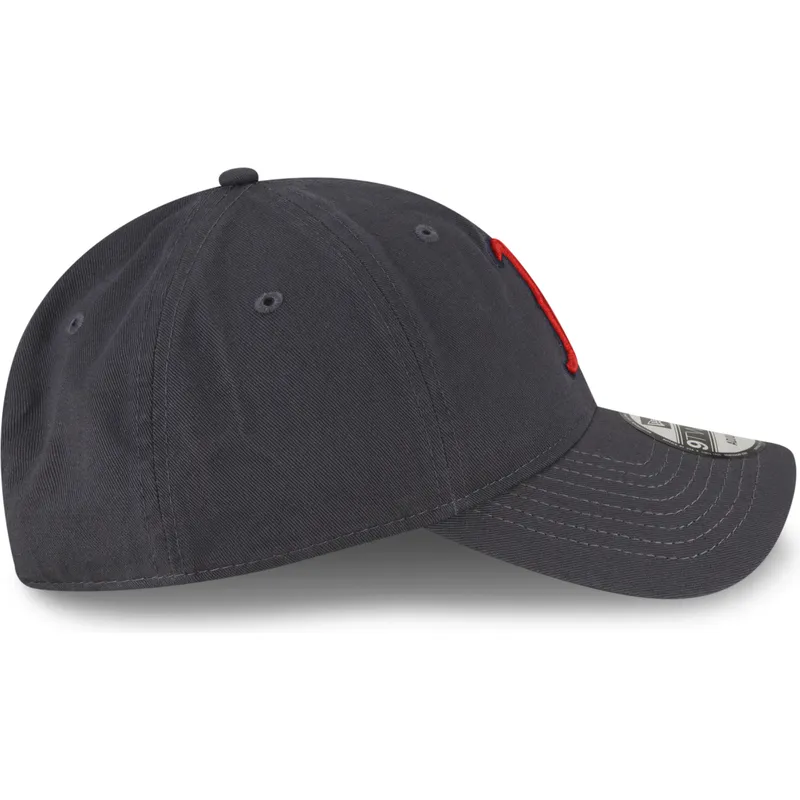 graue-verstellbare-curved-cap-mit-rotem-logo-9twenty-core-classic-der-boston-red-sox-mlb-von-new-era
