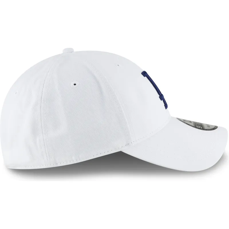 weisse-verstellbare-curved-cap-mit-blauem-logo-9twenty-core-classic-der-los-angeles-dodgers-mlb-von-new-era